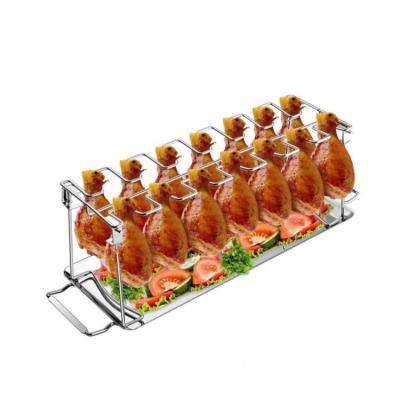 China Easily Cleaned Stainless Steel Chicken Wing Rack Chicken Drumstick Holder for the Perfect Cook for sale