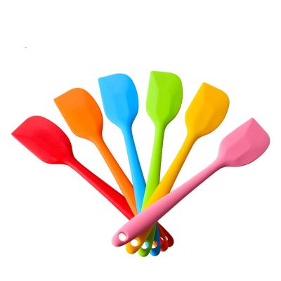 China Disposable Flexible Utensils Solid Stainless Steel Scrapers Silicone Rubber Heat Resistant Non-Stick Spatula for Cooking, Baking and Mixing for sale