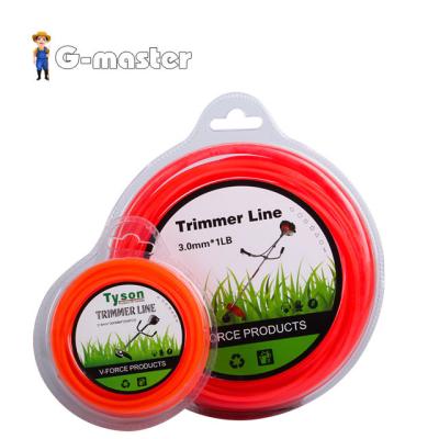 China GM-L009 Anti-Slip Round Red Economy Double Line Trimmer With 1LB Blister For Weed Wacker Parts for sale