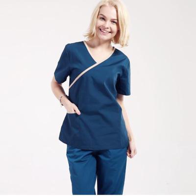 China Female Hospital Design Nurse Anti Shrink Quick Dry Uniform for sale