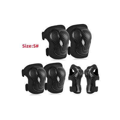 China Drop the heavy duty & Breathable 6 Piece Black Stabilizing Knee Bearing Pads Sport Bike Knee Pad for sale