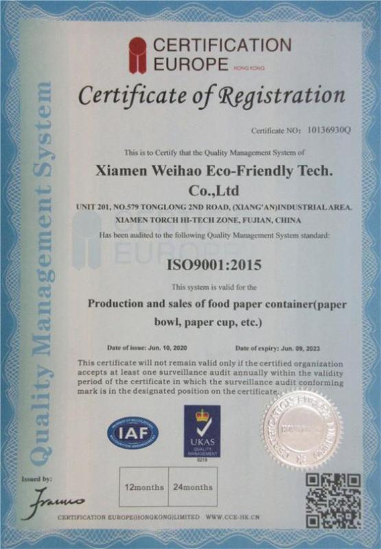 ISO9001 - Xiamen Weihao Eco-Friendly Tech Co., Ltd.