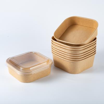 China Eco Friendly Disposable Paperboard Disposable Double Wall Kraft Paper Salad Soup Bowl for sale