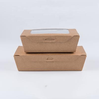 China Recyclable Brown Kraft Paper Material And Customized PET Window Box for sale