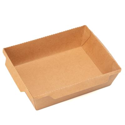 China Recycled Materials Kraft Paper Disposable Eco Friendly Custom Paper Bowl For Lunch Pet for sale