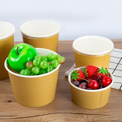 China Disposable Biodegradable Bowl Customize Food Hot Paper Soup Bowl With Lid for sale