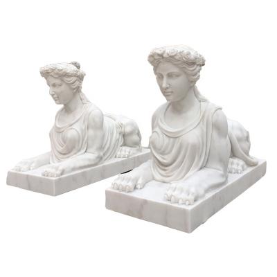 China EUROPEAN Garden Famous Egyptian Sphinx Marble Statues For Sale for sale