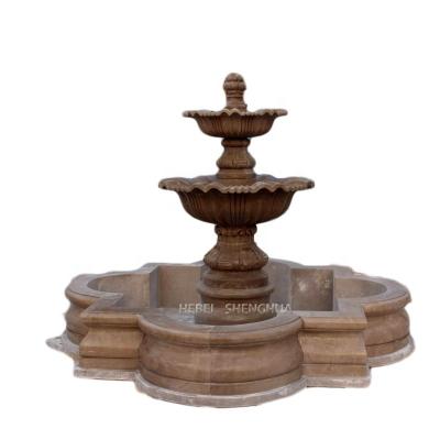 China Garden Decoration Outdoor Antique Stone Water Fountain With Pool for sale