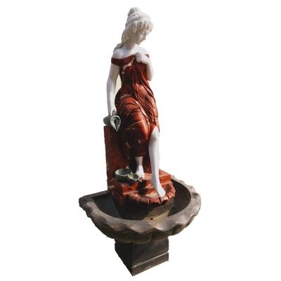 China Outdoor Hot Sale Marble Decoration Women Statues Life Size Fountain For Garden for sale