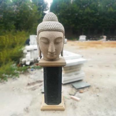 China Life Size Eco-Friendly Stone Buddha Head Statue for sale