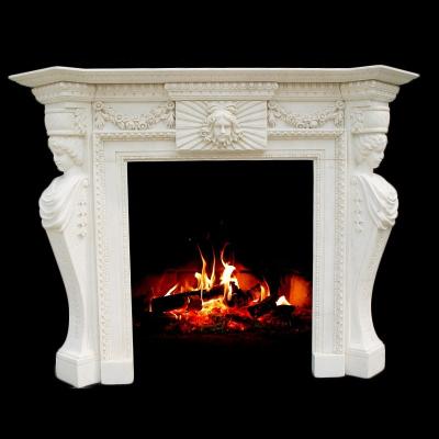 China EUROPEAN Customized Strong Wooden Fireplace Mantel Indoor Marble Stone Fireplaces Wooden Boxes Insert With Electric Fireplace Shipping And Handling - SHENGHUA for sale