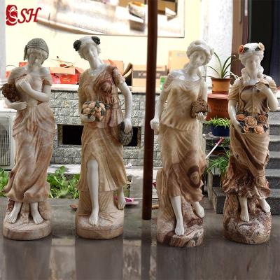 China EUROPEAN Outdoor Garden Mixed Color Marble Four Seasons Statue for sale