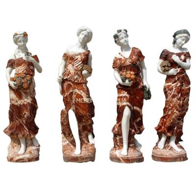 China Modern Four Seasons God Stone Statue For Sale Garden Life Size Hand Carved Size Hand Carvded Marble Outdoor Customized Modern Living for sale