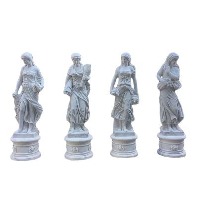 China EUROPEAN Outdoor Decorative White Marble Garden Life Size Statues With Base for sale