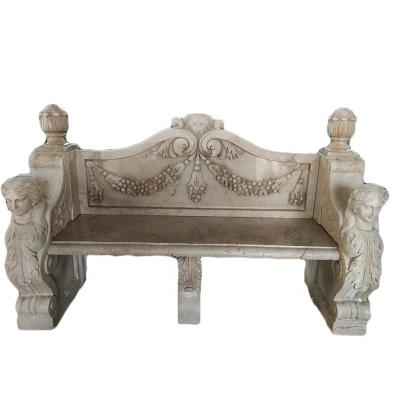 China Modern Garden Marble Hand Carved Bench For Sale for sale