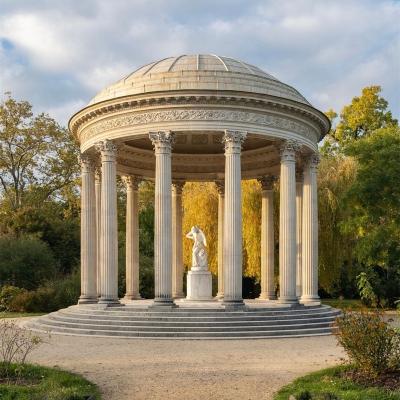 China EUROPEAN Outdoor Large Dome White Marble Gazebo With Roman Marble Columns for sale