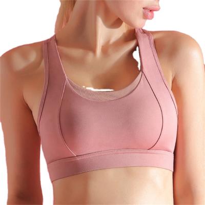 China Custom Logo Special Back Design Crane Logo Workout Vest Women Exercise Sports Bra Breathable Breathable Cotton Contained for sale