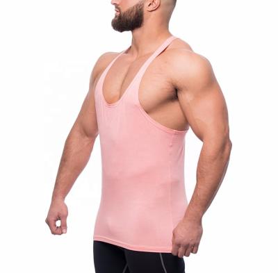 China QUICK DRY Classic Fitness Sports Wear Base Pink Mens Bodybuilding Mens Gym Smooth Tank Top for sale