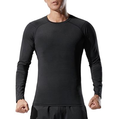 China Autumn QUICK-DRY Tights Stretch Running Breathable Sports Sleeve Long T-shirt Men's Fitness Training Compression Tee for sale