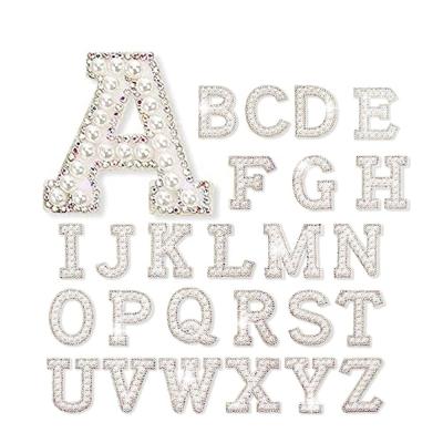 China Other Iron On Sew On On Sets 1 26 English Letters Alphabet Bling Beads Rhinestone Beads Patches for sale