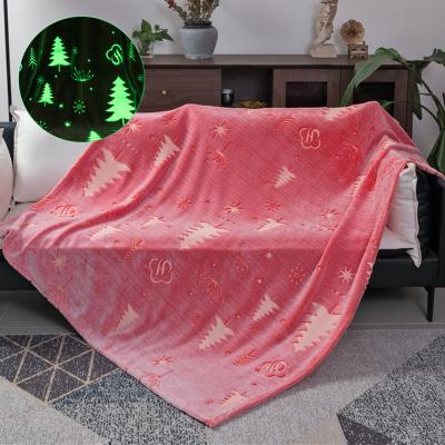 China New Anti Dust Mite Christmas Tree Throw Cover Bright Glow In The Dark Kids Throw Cover for sale