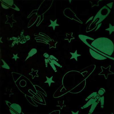 China 2021 100%Polyester Space Blanket Anti-Static Blurred Glow in the Dark Luminous Astronaut Blanket Glow Blanket for sale