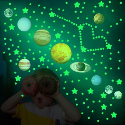 China Country Glow in the dark for ceiling wall decals, including glow stars and moon, perfect for kids bedroom for sale