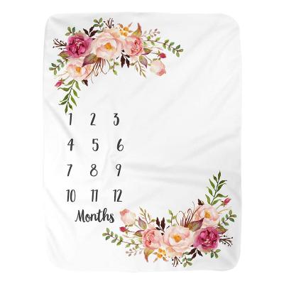 China WARMING Soft Floral Memory Covers Boys Girls Cute Photo Background Covers White Baby Milestone Monthly Covers for sale