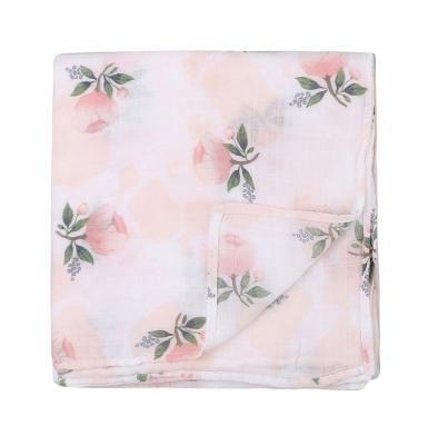 China Anti-pilling Two Layer Gauze Cute Baby Sleeping Blanket Organic Muslin Wrap Cotton Muslin Wrap Blankets for sale