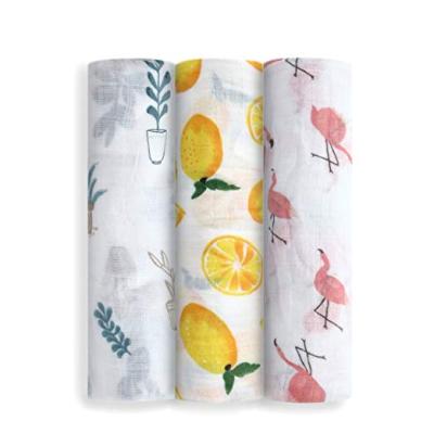 China Best Gift China Manufacturer Product Super Soft PORTABLE Bamboo Fiber Babies Muslin Wrap Blankets Set of 3 Packs for sale