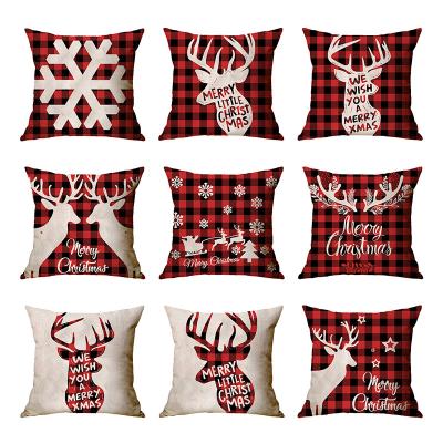 China Anti-Static Custom Design 45 X 45 Cm Christmas Cushion Home Canvas Cover Sofa Decoration Gift Throw Pillow for sale