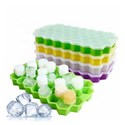 China Wholesale 37 Silicone Grids Silicone Honeycomb Ice Tray Household Creative Grid Ice Material Eco-friendly Sustainable Pattern Silicone Ice Molds for sale