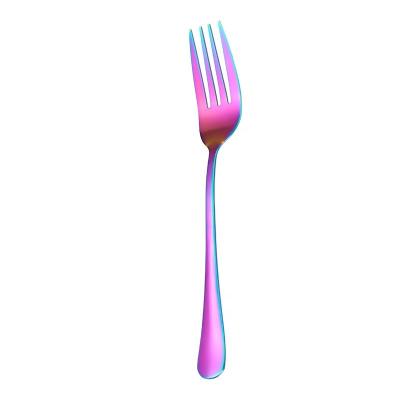 China Viable ready to ship current modern luxury stainless steel serving fork western restaurant public service party multi-colored forks for sale