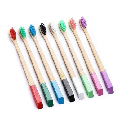 China LOGO Bamboo Charcoal Soft Bristle Degradable Toothbrush Wholesale Hotel Disposable Daily Necessities Degradable Bamboo Toothbrush for sale