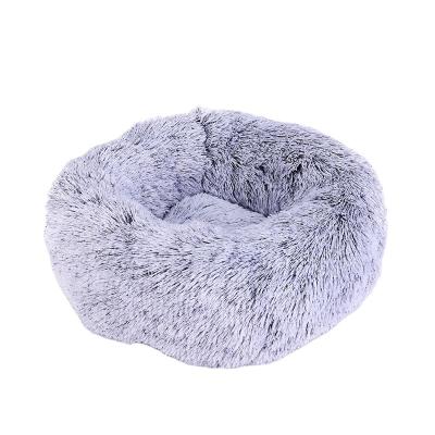 China Long Round Pet Nest Plush Round Plush Cushion Breathable Soft Warm Round Fluffy Cushion High Quality Breathable Thick Warm Pet Dog Nest Dog Material for sale