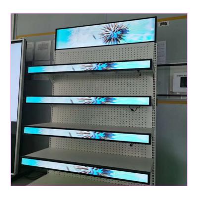 China LSBO Mall Of Indoor Advertising Highlight Display / Screen Lengthened And Ultra Strip Size Shelf LCD for sale