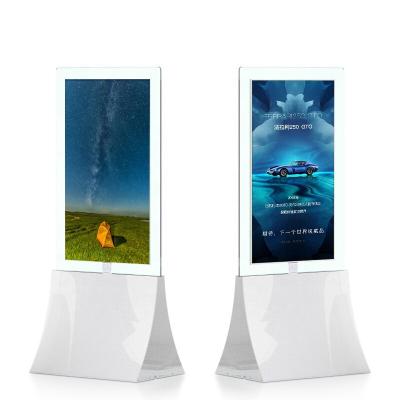 China Indoor Ultrathin Hanging Screen LCD Media Player Floor Advertising Digital Signage Double Sided Advertising Machine for sale