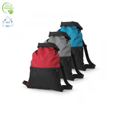 China 100% Recycled PET Competitive Price Eco Bag Recycled Polyester RPET Rolltop Sackpack For Daily Swap for sale