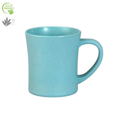 China LFGB Eco Friendly Dishwasher Safe Food Safe 280ml 10oz Wheat Fiber Bioplastic Mug With Ear Handle for sale