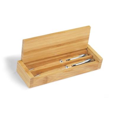 China Promotional Pen Elegant Design Eco - Friendly Bamboo Writing Instruments Pen Set With Gift Box for sale