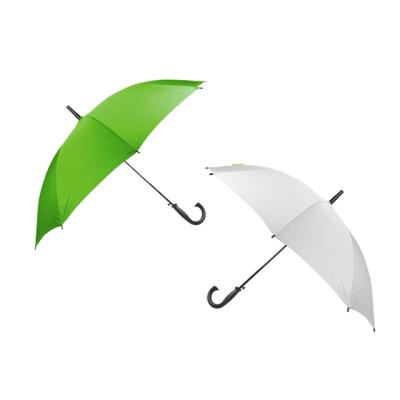 China Success Modern Design RPET Panels Casual J-Hook Windproof Handle 23 Inch Auto Open Stick Umbrella for sale