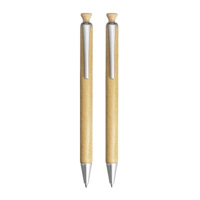 China Promotional Pen Pen Hot Selling Writing Instruments Wooden Pen And Pencil Set With Wooden Box Case for sale