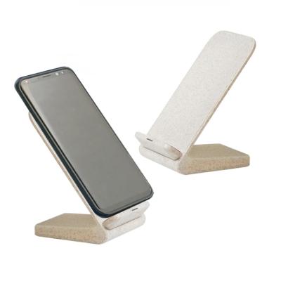 China Mobile Phone Charging New Design Eco Product Wheat Straw Compostable Plastic Wireless Charging Stand 10W For Phone for sale