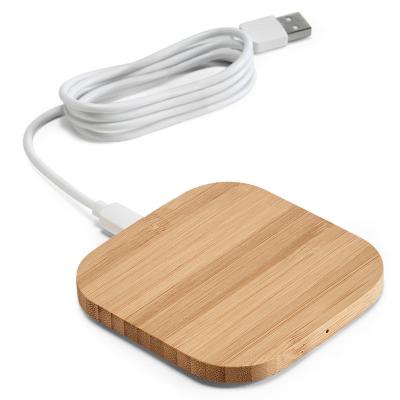 China Custom Wooden Bamboo Cute Ultra-thin Cute Bamboo Mobile Phone Charger Mobile Phone Radio Qi Wireless Charging Pad Pad for sale