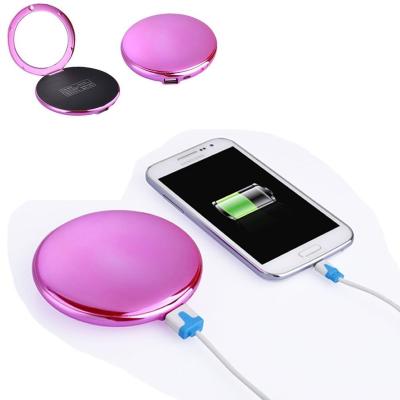 China Travel Lightweight Portable Charger Powerbank Compact Mirror Power Bank Mobile for sale