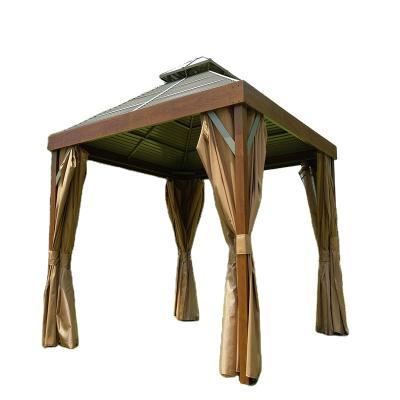 China Easy Assembled Easy To Install Color Wood Pergolas And Outdoor Garden Gazebo Curtains for sale