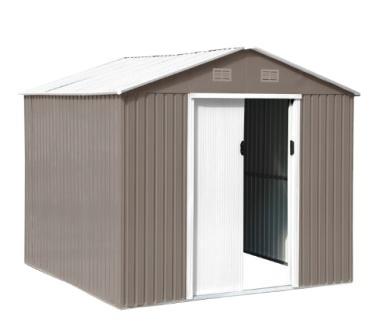 China Easily Assembled Roof 9.1' X8.4'ft Metal Shed Apex Steel Shed For Tools Storage Shed Kits Outdoor Garden Furniture for sale