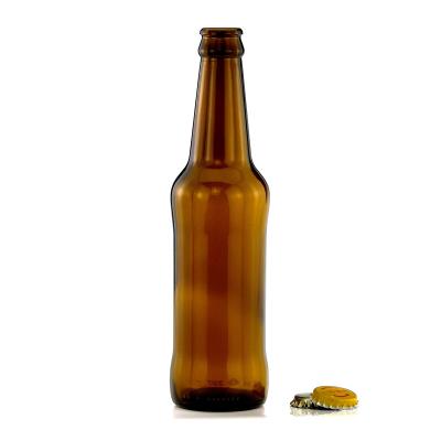 China Beverage 330ml Most Popular Custom Amber Beverage Glass Beer Bottle for sale