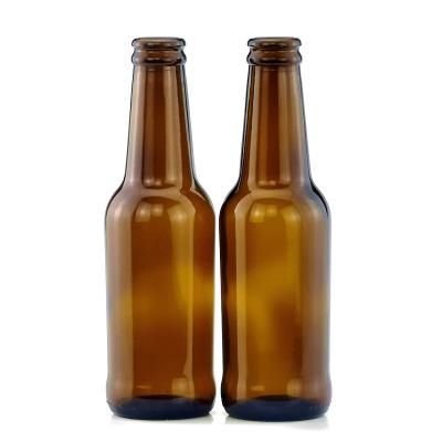 China Most Popular Custom Beverage 215ml Amber Beverage Glass Beer Bottle for sale