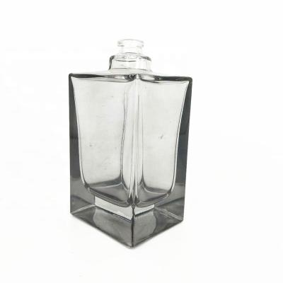 China Perfume 100ml Square Glass Clear Transparent Perfume Bottle for sale